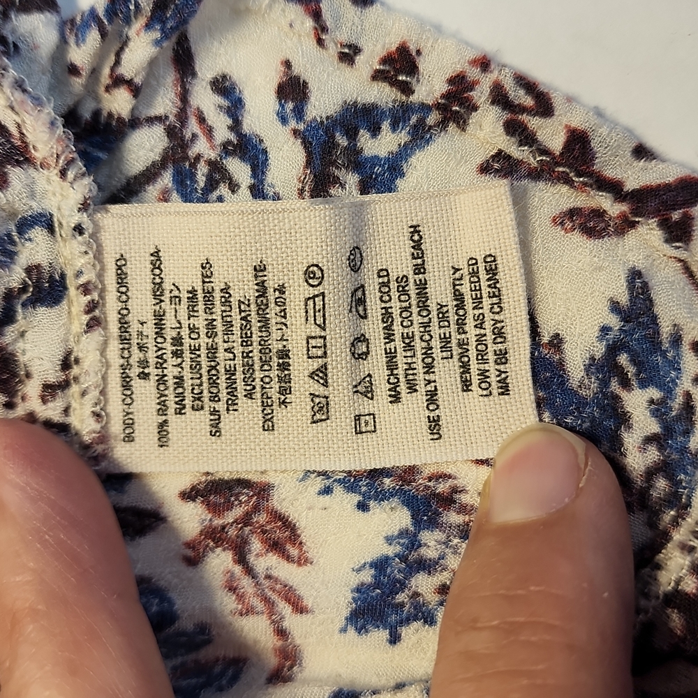Free people sz S Print short sleeve top E33 - Picture 8 of 8